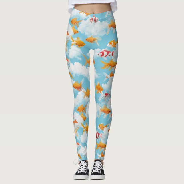 Legging Peixes dourados no céu (Frente)