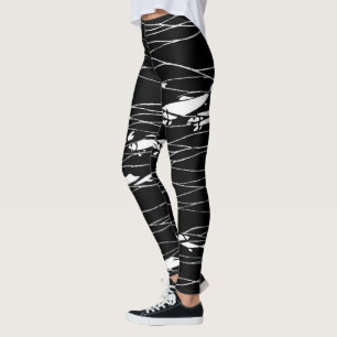 Legging Peixes Nadando Submarino Negro
