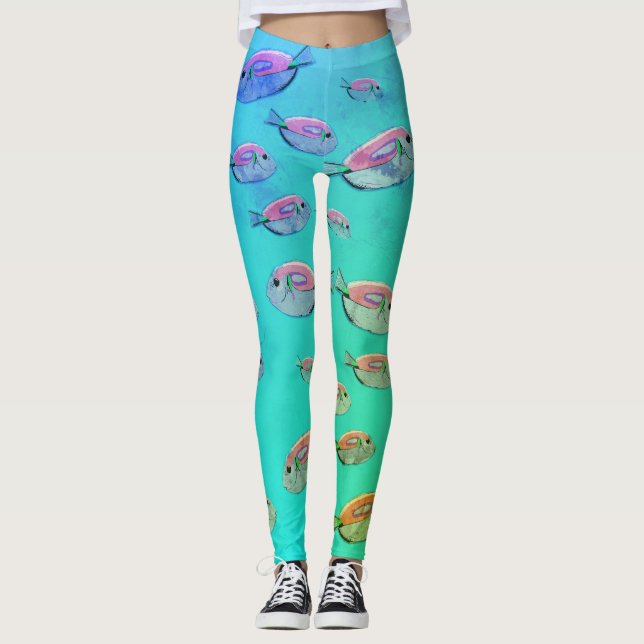 Legging Peixes Tropicais em Pernas de Verão (Frente)
