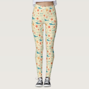 Legging Pele Bronzeada, Ondas do Oceano, Vibrações Tropica