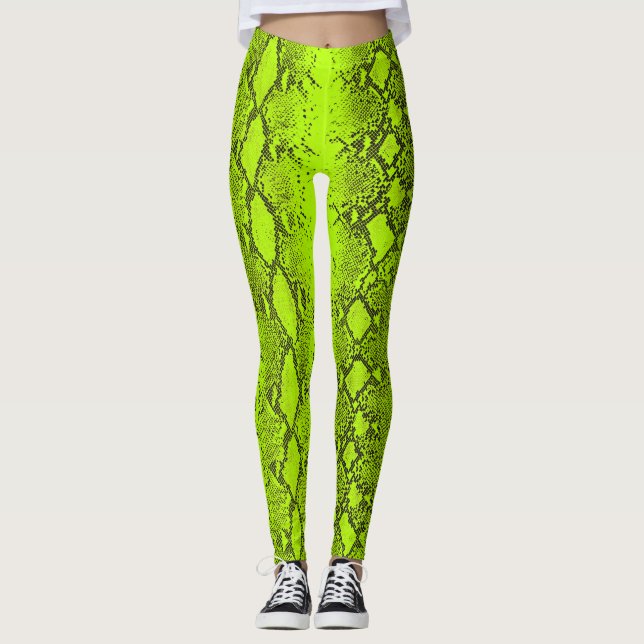 Legging Pele Cobra amarela fluorescente (Frente)