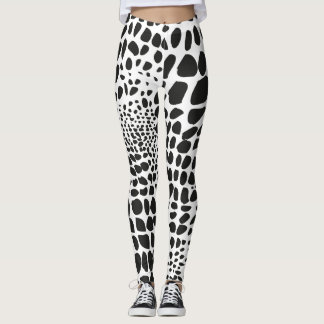Legging Pele de Animal em Preto e Branco
