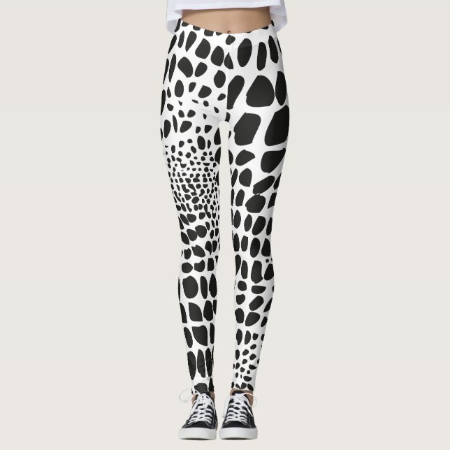 Legging Pele de Animal em Preto e Branco (Frente)