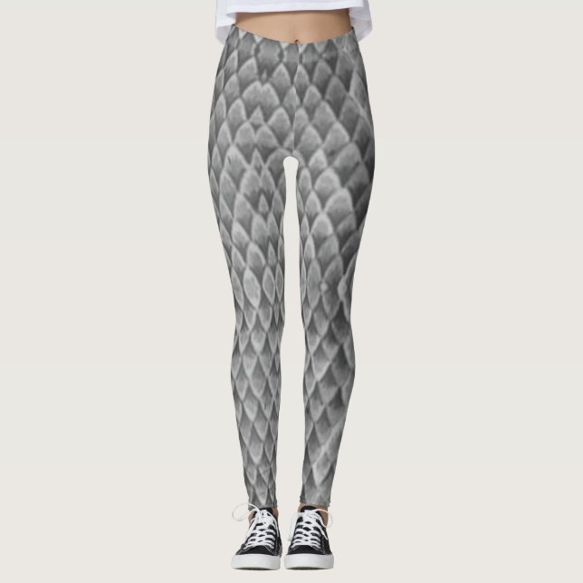 Legging Pele de Cobra de cinza (Frente)