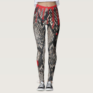 Legging Pele de Cobra de Python Halloween - Sangue de gota