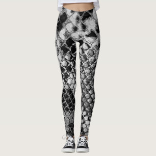 Legging Pele de cobra preto e branco - impressão animal