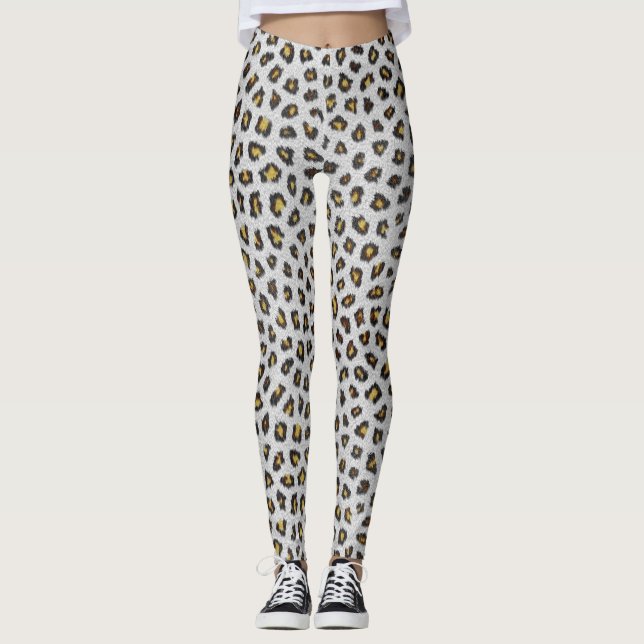 Legging Pele de Leopardo Marrom e Branco (Frente)