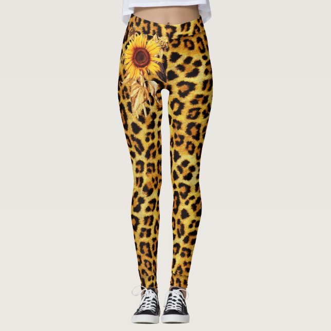 LEGGING PELE LEOPARD IMPRESSA COM FULORES (Frente)