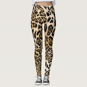 Legging Pele-leopardo africana: Textura animal sem costura