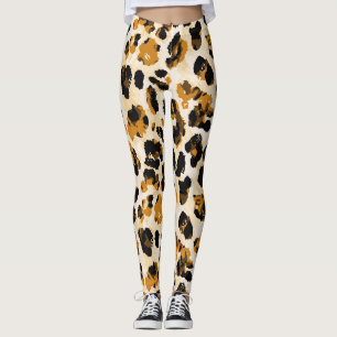 Legging Pele-leopardo de aquarela, gradiente de coloração