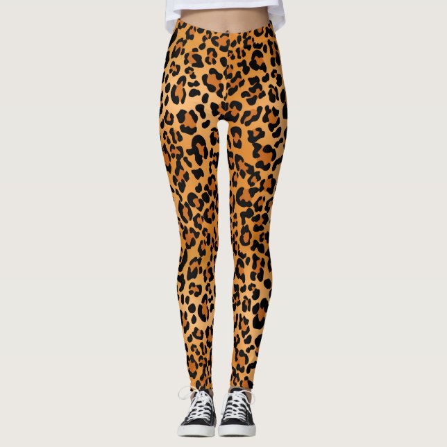 Legging Pele-leopardo Impressão de pele (Frente)