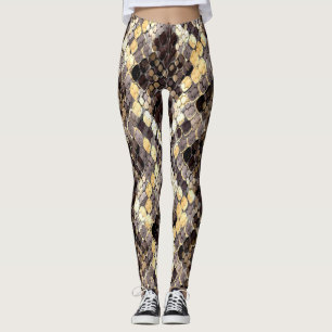 Legging Pele Selvagem Pele Aquosa Padrão Sem Olhos