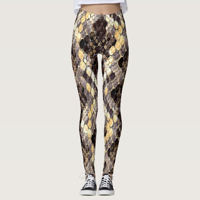 Legging Pele Selvagem Pele Aquosa Padrão Sem Olhos (Frente)