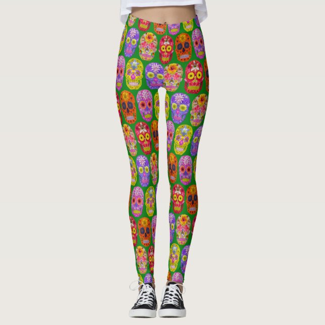 Legging Peles De Flor Padrão Sem Costura 2018 (Frente)