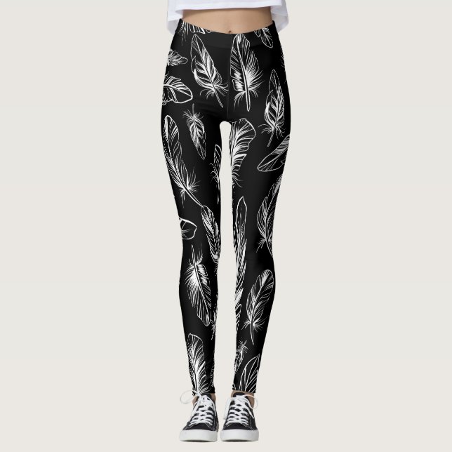 Legging Pena Preta e Branca (Frente)