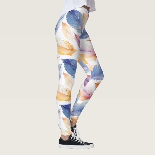 Legging Penas Coloridas de Aquarela (Direita)