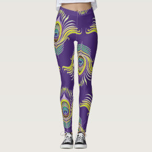 Legging Penas de pavão: fundo sem soldadura vintage.