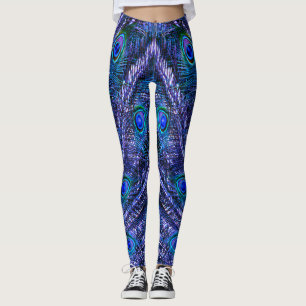 Legging Penas de Pavão-Púrpura