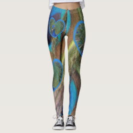 Legging Penas de Peacock Brilhantes