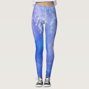 Legging *~* Penas e cristais de Boho Azul Molho