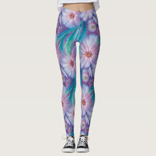 Legging Penas e flores lindas