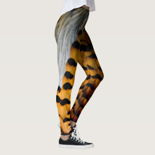 Legging Penas roxas e douradas do faisão de Brown