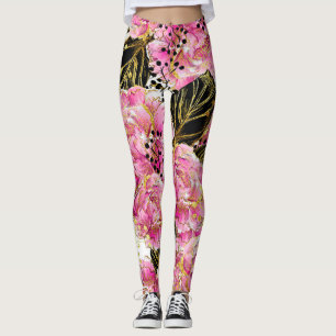 Legging Peões de ouro cor-de-rosa