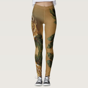 Legging Peônia Dourado antiga