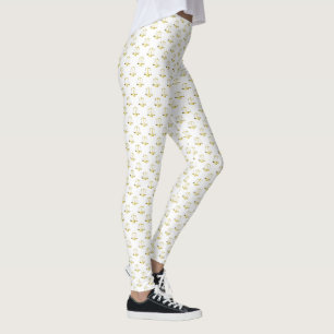 Legging Pequenas Escalas Douradas de Justiça em Branco