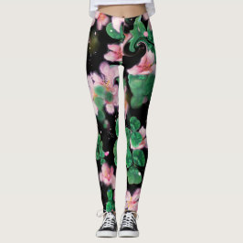 Legging pequenas flores rosa
