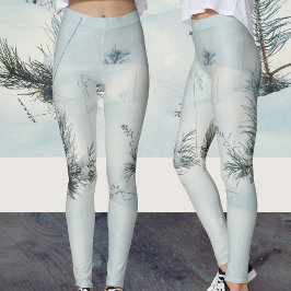 Legging Pequenas fontes cobertas de neve fresca