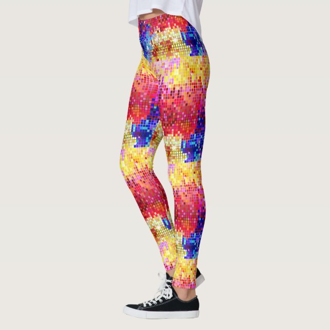 Legging Pequenas formas geométricas coloridas padrão da ép (Esquerda)