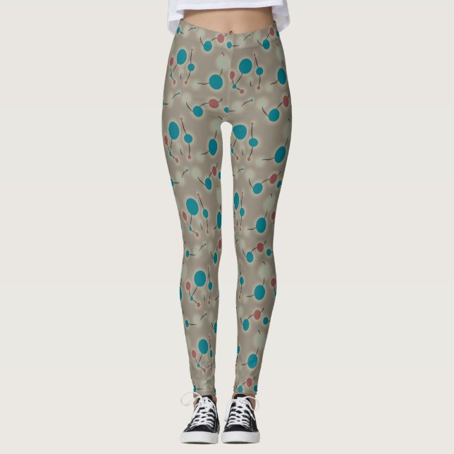 Legging Pequenas Moléculas Retron-Play Cinza Azul Universo (Frente)