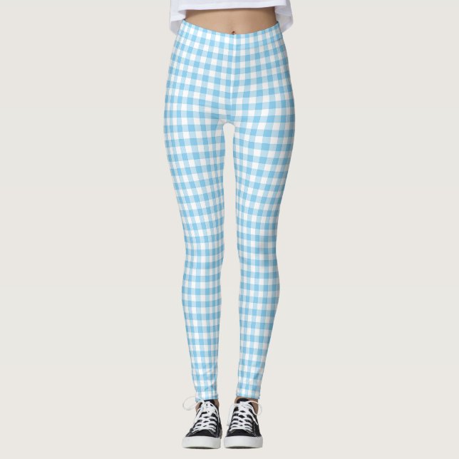 Legging Pequenas Verificações de Gingham de Pequeno Tamanh (Frente)