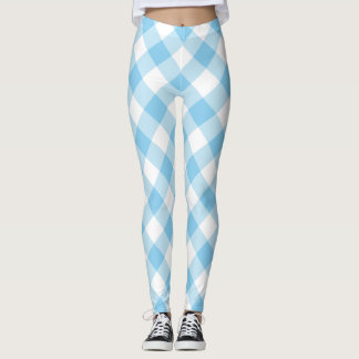 Legging Pequeno Azul e Branco Grandes Verificações de Ging
