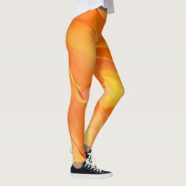 Legging Pequeno esculpido em amarelo e muito laranja