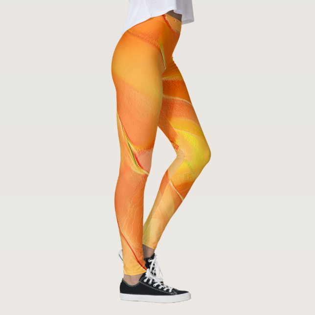 Legging Pequeno esculpido em amarelo e muito laranja (Direita)