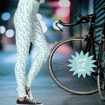 Legging Pequeno Padrão De Corações Teais Vinculados Sobre<br><div class="desc">Este design de diversão apresenta um padrão de dois corações verdes de cores diferentes,  ligados entre si,  sobre um fundo branco.</div>