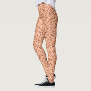 Legging Pequeno padrão rosa vermelho marrom creme fofo