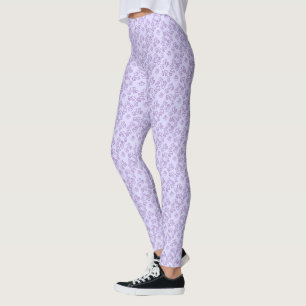Legging Pequeno Púrpura Coração Sobre Púrpura Pastel