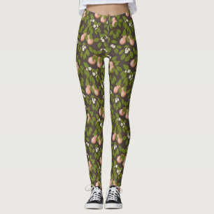 Legging Pêras Rosas (marrom escuro)