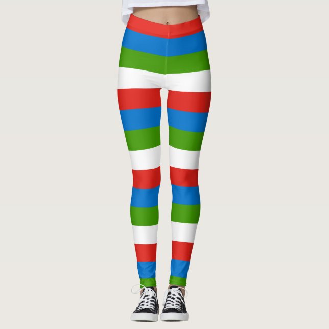 Legging Perna de Bandeira Nacional da Guiné Equatorial (Frente)