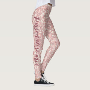 Legging Perna de TEXTO PERSONALIZADA Leve Cor-de-Rosa Maci