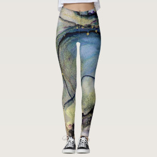 Legging Perna Multicolada Shimmery De abstrato Álcool