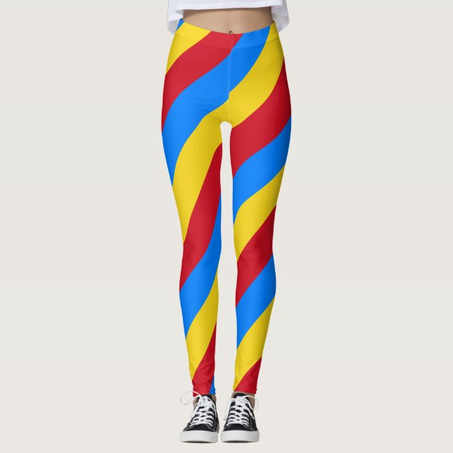 Legging Perna Nacional De Bandeira Da República Democrátic (Frente)