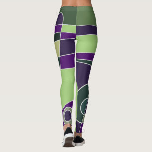 Legging Pernas Abstrato surfando Roxo Verde