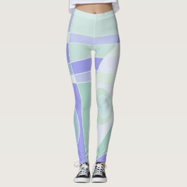 Legging Pernas Abstrato Surfing Pastel Purple Green