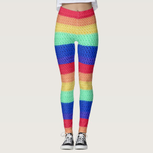 Legging Pernas arco-íris "crochetadas"