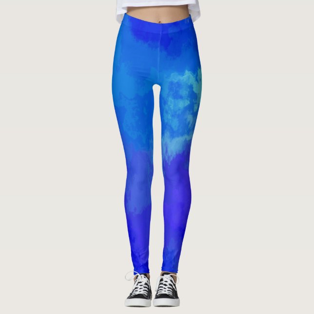 Legging Pernas azuis abstrato (Frente)