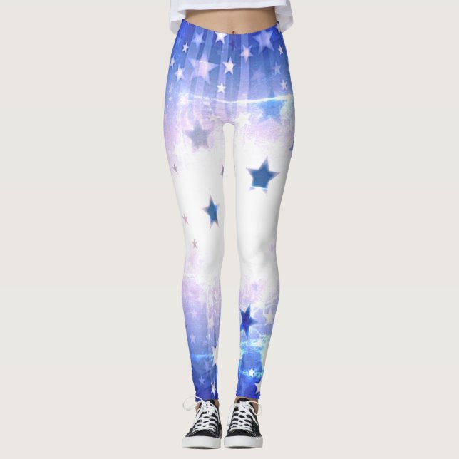 Legging Pernas azuis brancas (Frente)